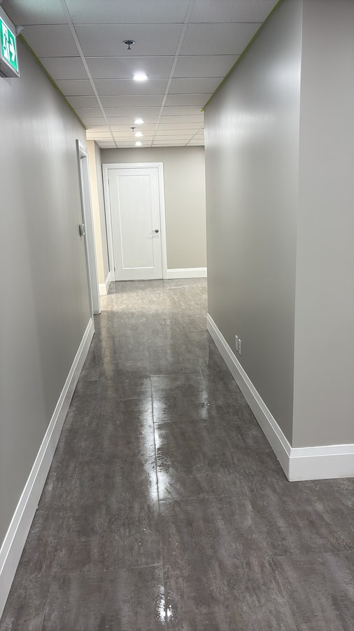 Corridor with polished concrete floor